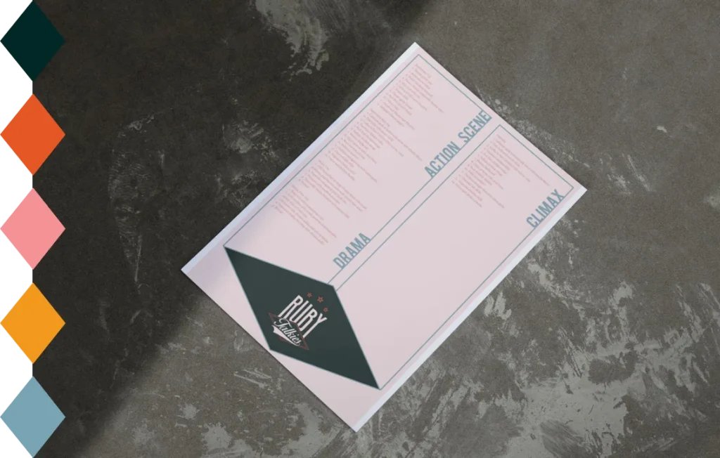 Ruby Talkies menu card design