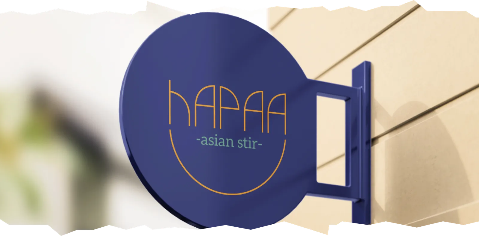 Hapaa Asian bistro signage with logo