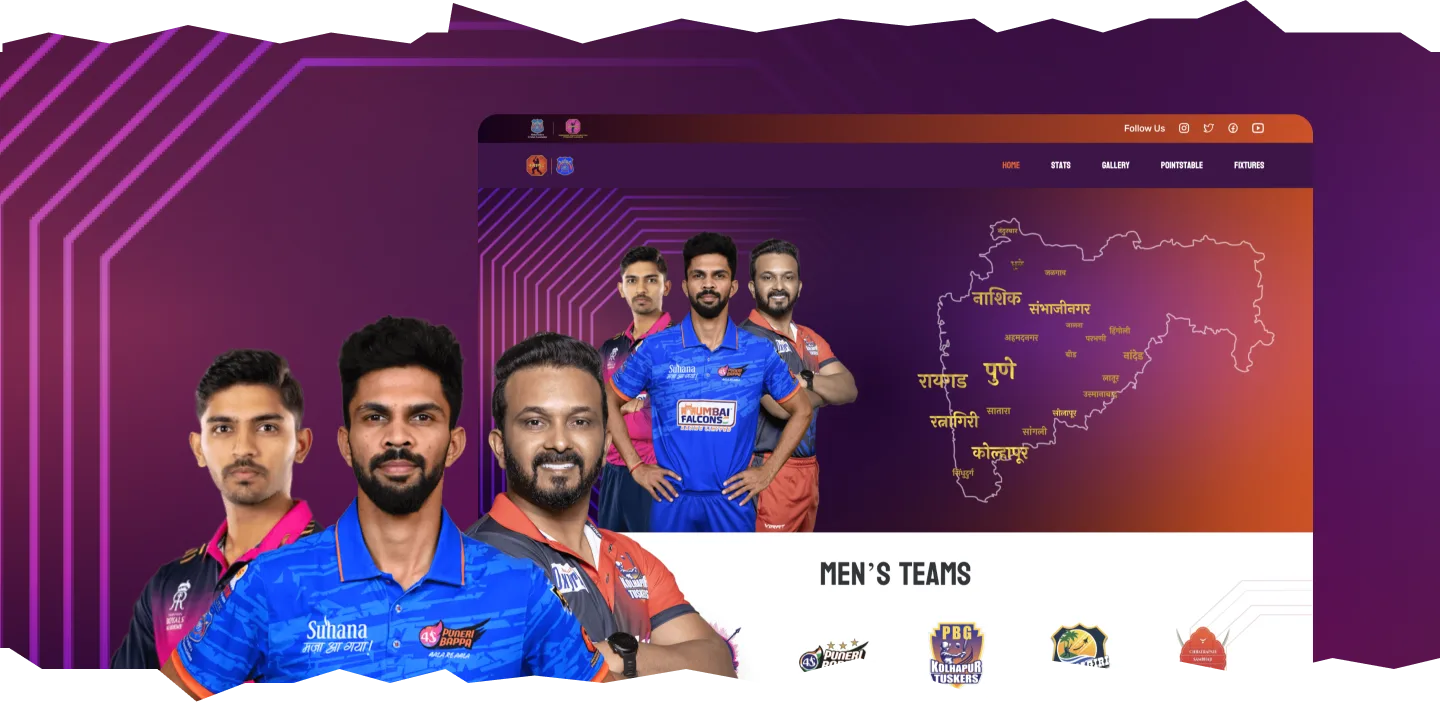 MPL website teams page with players