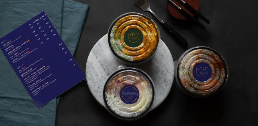 Hapaa restaurant menu and packaging design